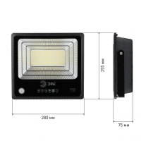 ЭРА Прожектор светодиодный уличный на солн. бат. 150W, 1500 lm, 5000K, с датч. движения, ПДУ, IP65 ('