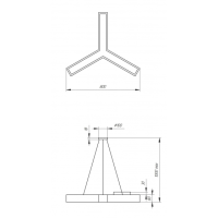 Светильник светодиодный Geometria ЭРА Igrek SPO-142-B-40K-044 44Вт 4000К 3000Лм IP40 800*800*80 черный подвесной'